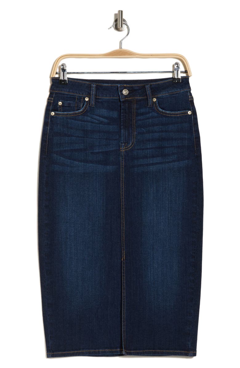 7 For All Mankind Pencil Denim Skirt, Alternate, color, Carmeliabt