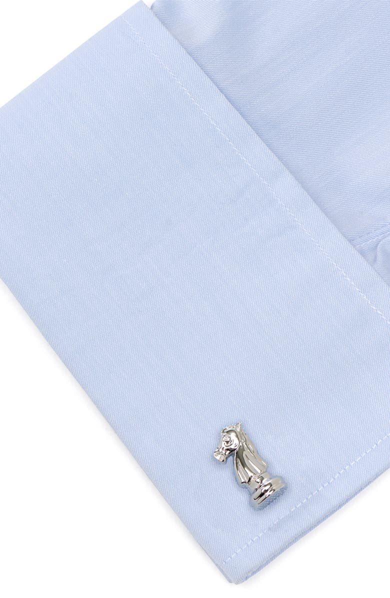 Cufflinks, Inc. Knight & Rook Chess Piece Cuff Links, Alternate, color, Silver