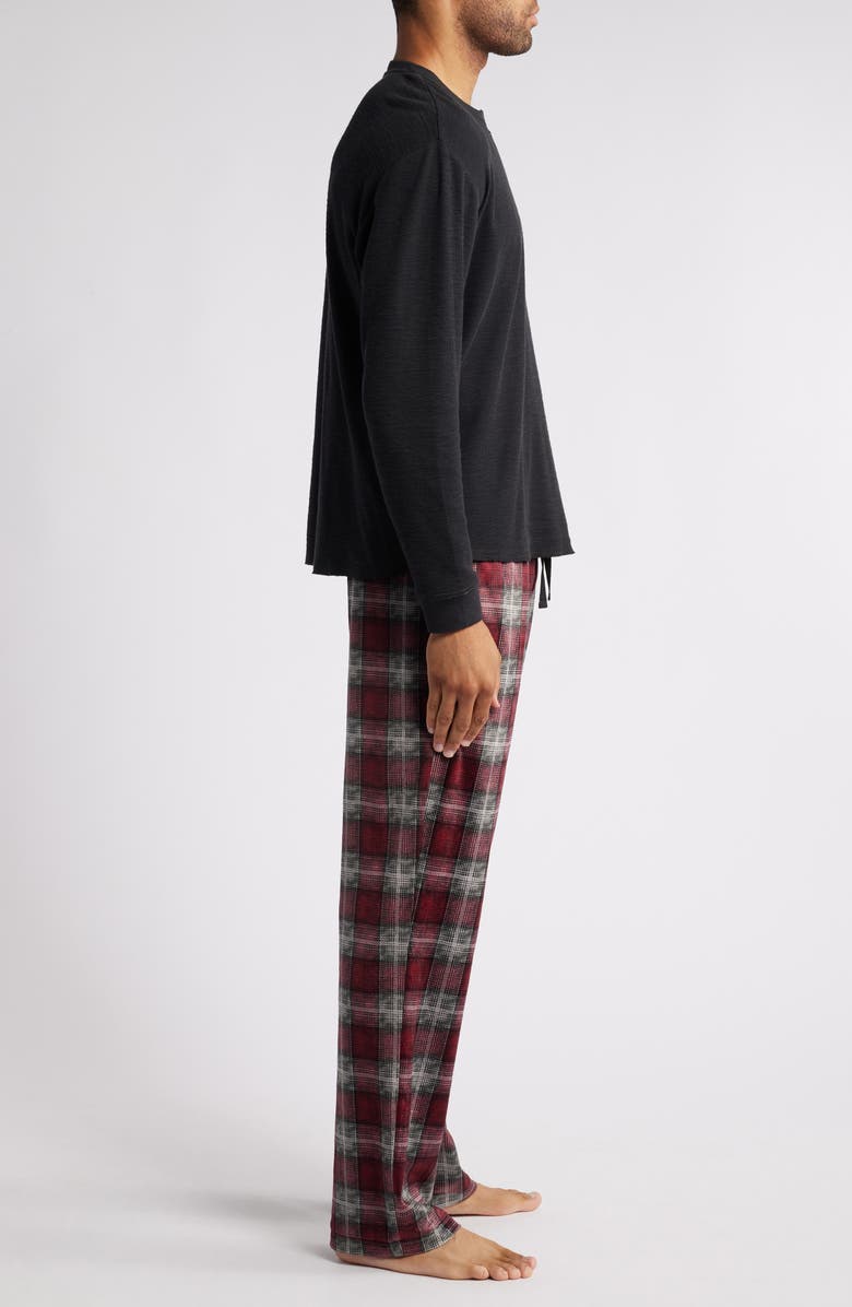 Majestic International Holiday Henley & Fleece Pajamas, Alternate, color,