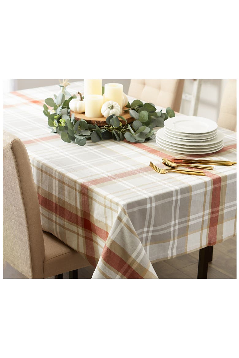 Cozy Picnic Plaid Cotton Tablecloth, Alternate, color, COZY PICNIC PLAID
