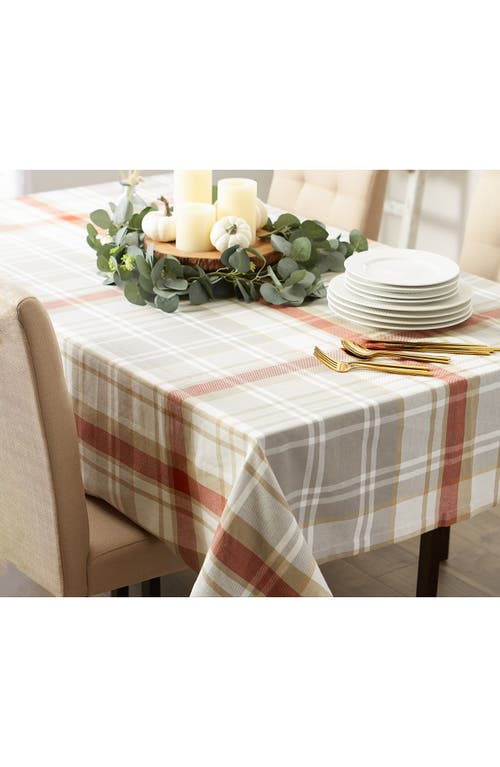 Design Imports Cozy Picnic Plaid Cotton Tablecloth In Gray