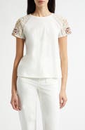 Ramy Brook Tyler Sequin Embroidery Detail Cotton T-Shirt