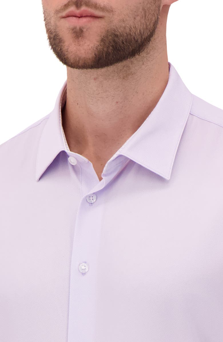 Report Collection Modern Fit Geometric Print 4-Way Stretch Button-Up Shirt, Alternate, color, Lavender