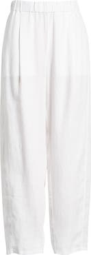 Eileen Fisher Pleated Organic Linen Lantern Pants