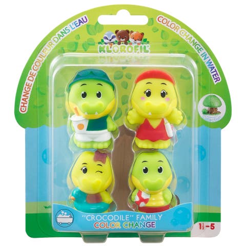 Crocodile Family 4 Mini Figures, Colorchanging, Playset 18Mo+