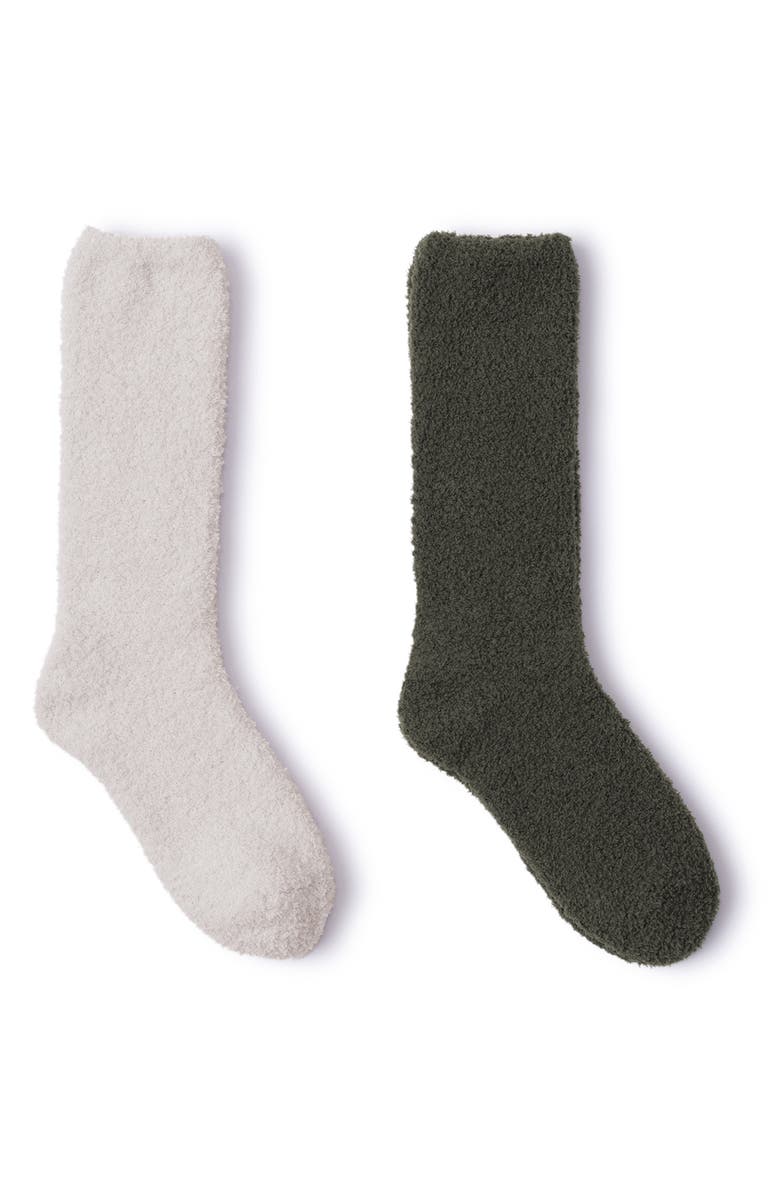 Barefoot Dreams<sup>®</sup> 2-Pack CozyChic<sup>™</sup> Socks, Alternate, color, Khaki Green Multi