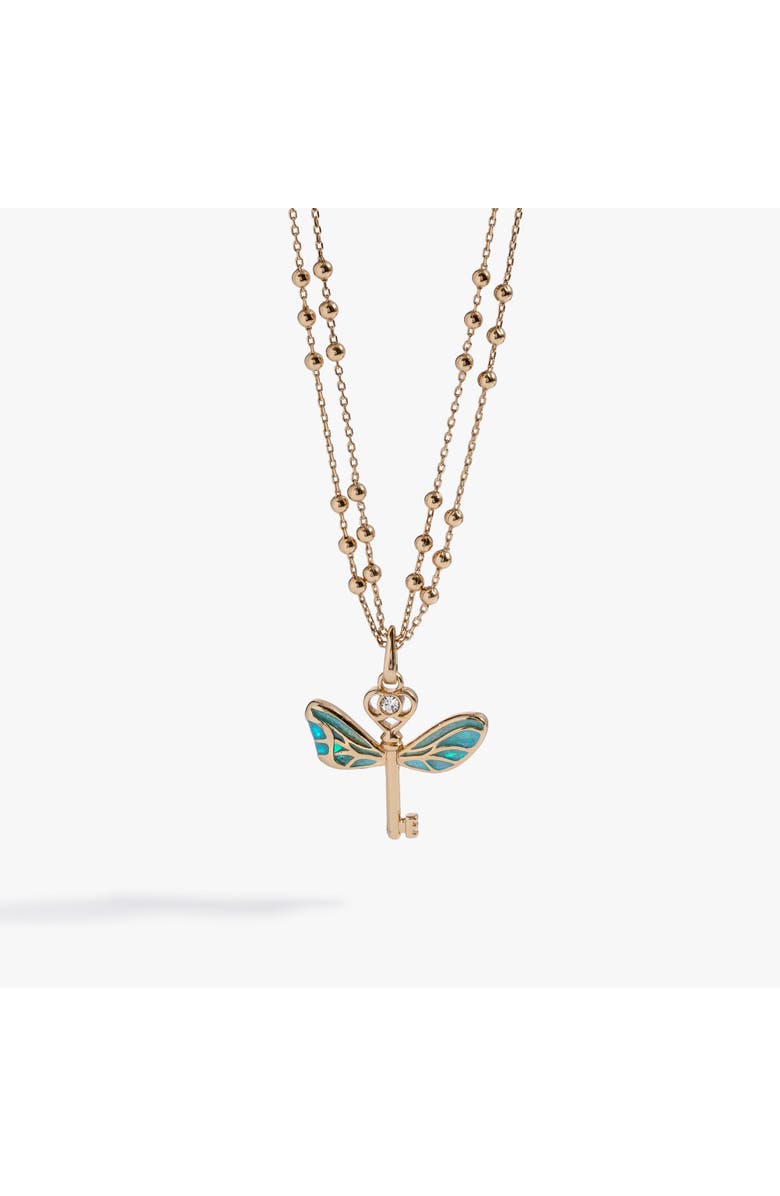 Alex and Ani Harry Potter Flying Keys Adjustable Necklace, Main, color, Blue Green