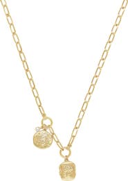 Ettika Double Medallion Pendant Necklace