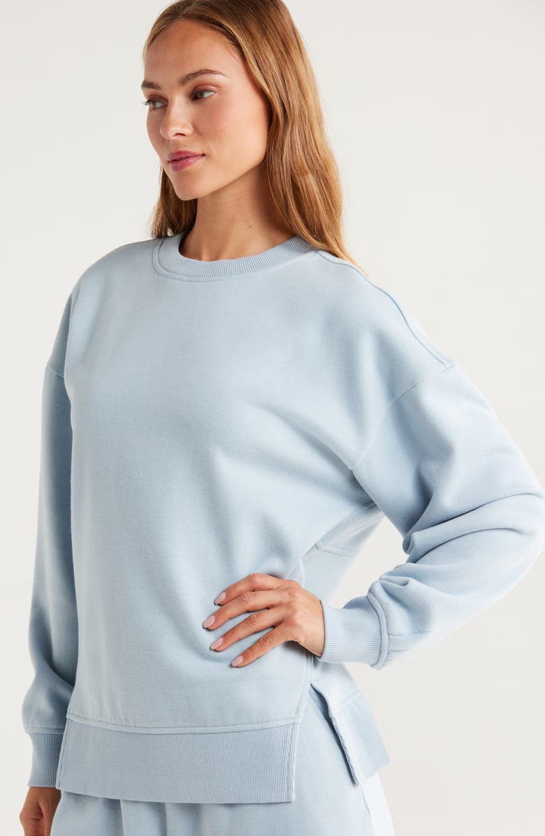 Zella Ultracozy Fleece Relaxed Sweatshirt, Alternate, color, Blue Fog