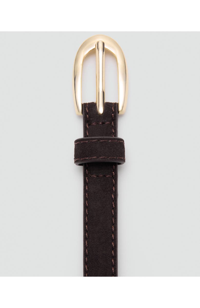 MANGO Thin Suede Belt, Alternate, color, Chocolate