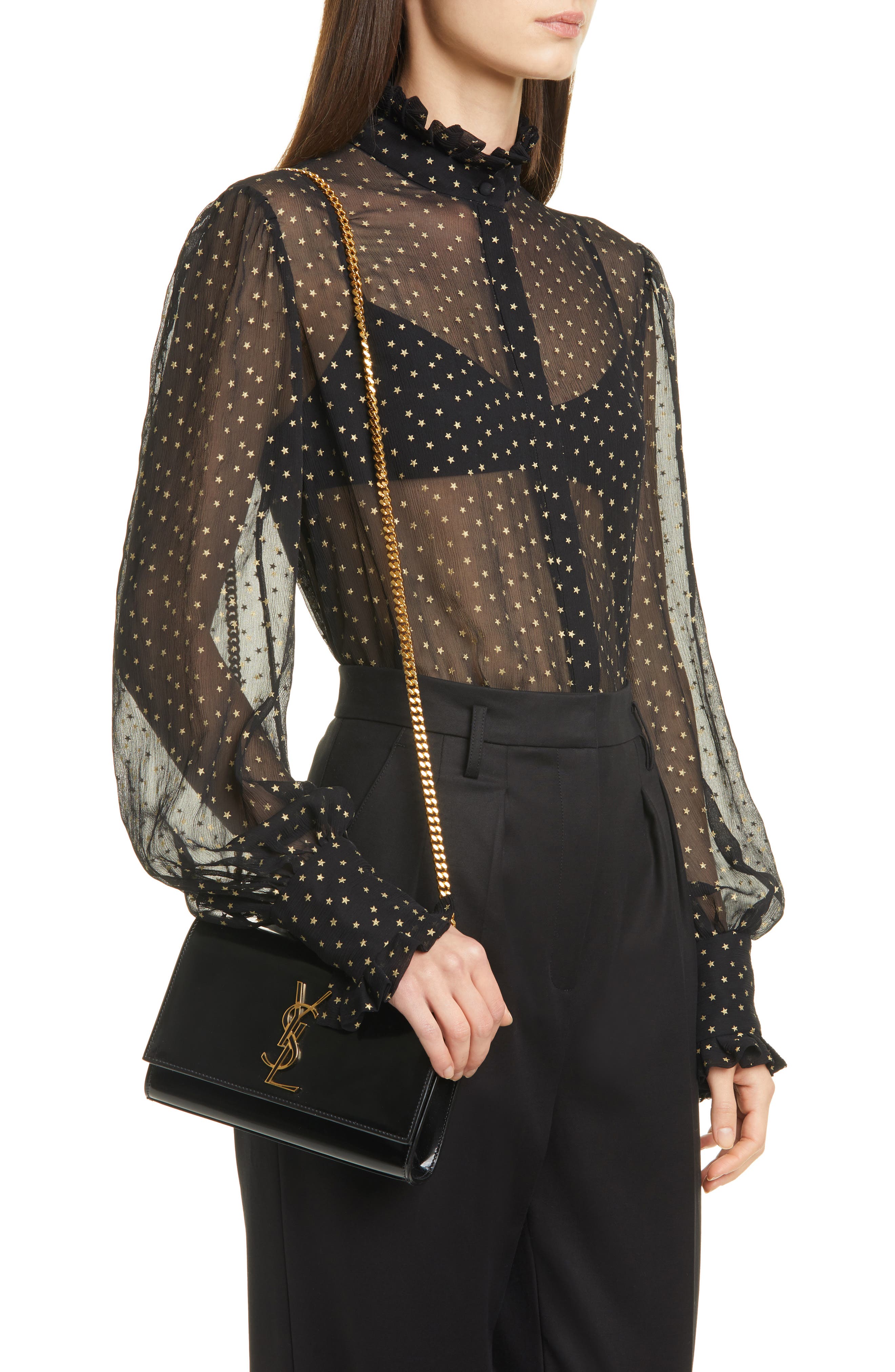 Saint Laurent Small Kate Leather Crossbody Bag, Alternate, color, 