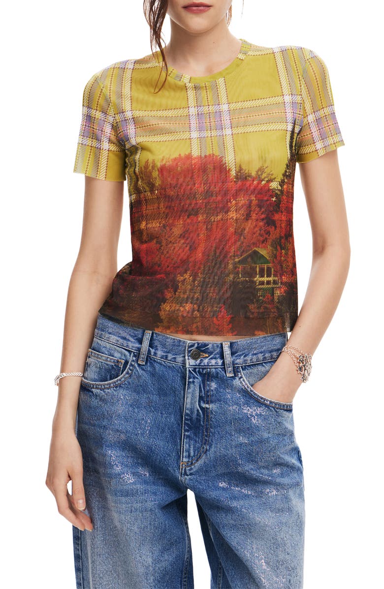 Desigual Double Graphic T-Shirt, Main, color, 