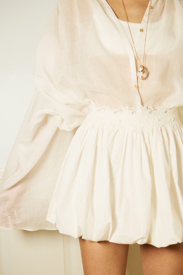 Cotton Balloon Skirt, Alternate, color, White