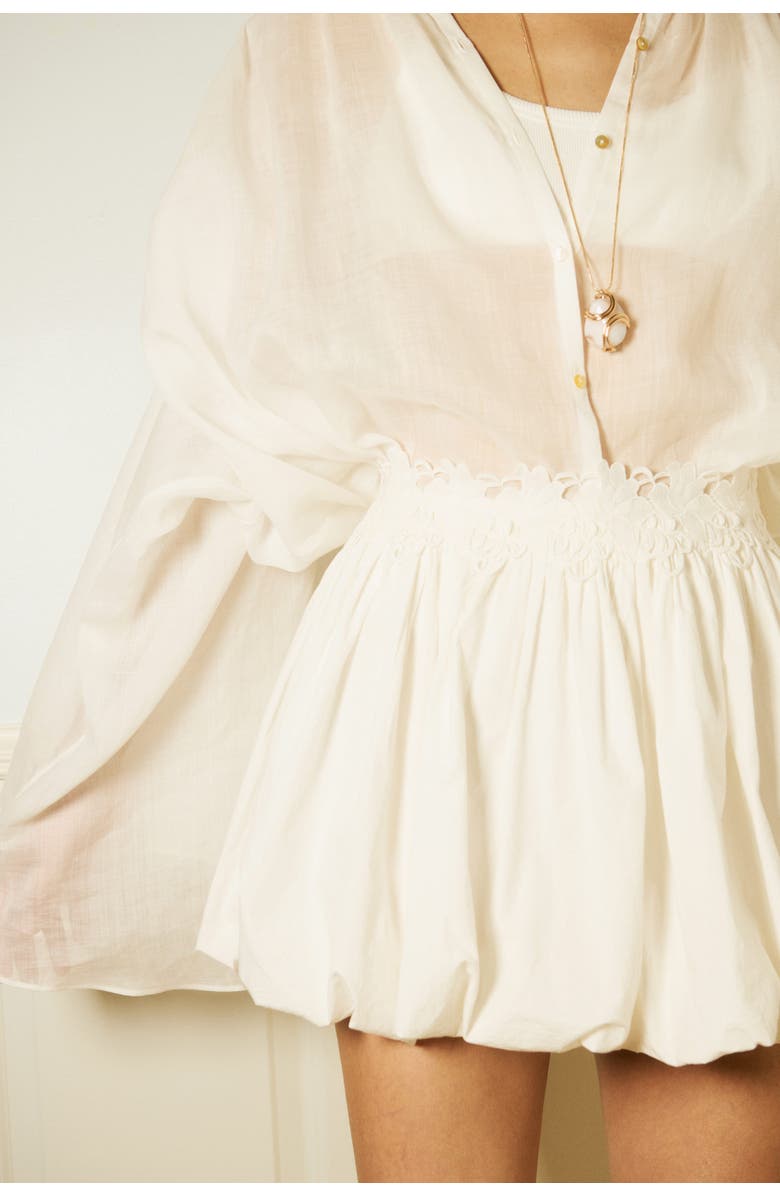 H&M Cotton Balloon Skirt, Alternate, color, White