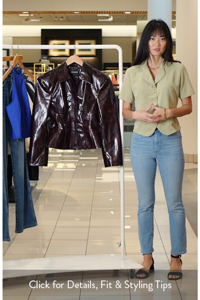 Python Embossed Faux Leather Blazer video