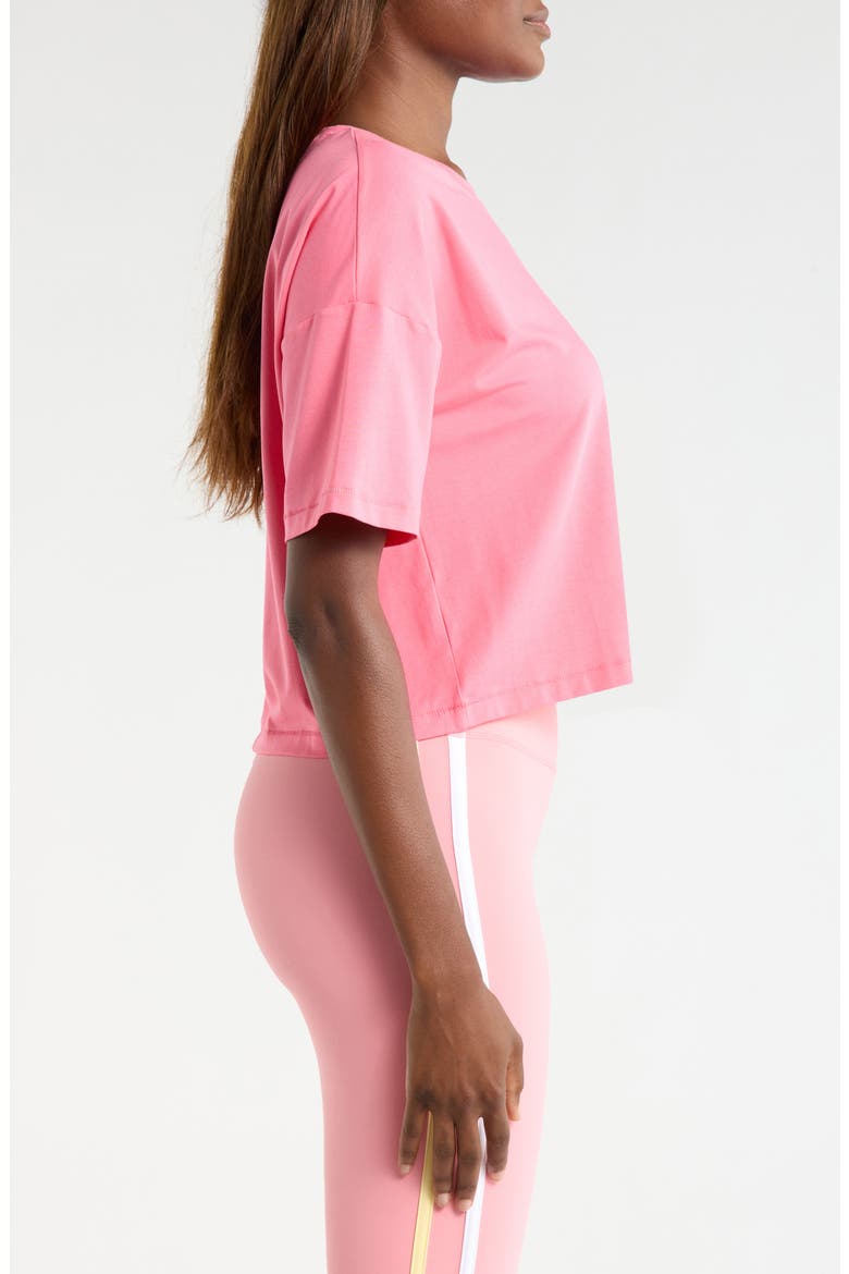 Pima Cotton Boxy Crop T-Shirt, Alternate, color, PINK LEMONADE