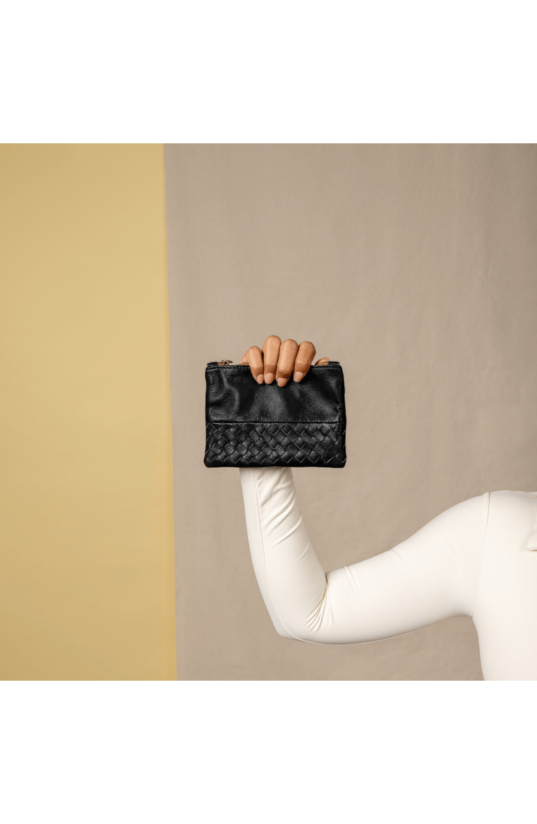 Deux Mains Woven Pouch, Alternate, color, Black - Small