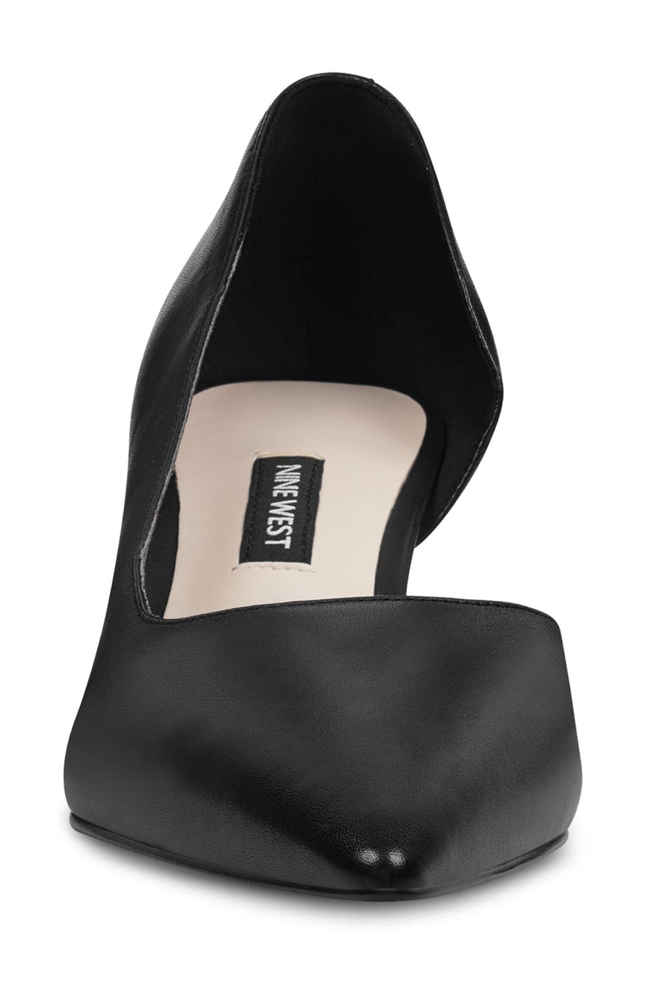 Fiacre Half d'Orsay Pump, Alternate, color, BLACK LEATHER