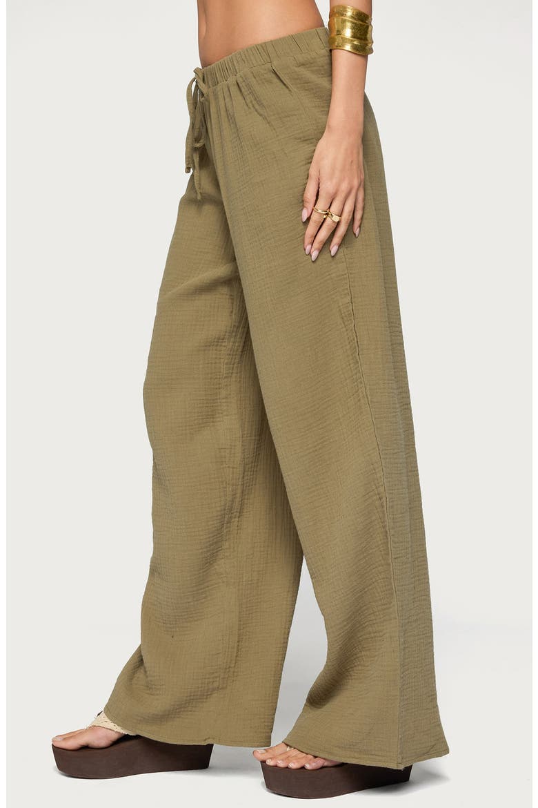 Viktoria Wide Leg Gauze Pants, Alternate, color, OLIVE
