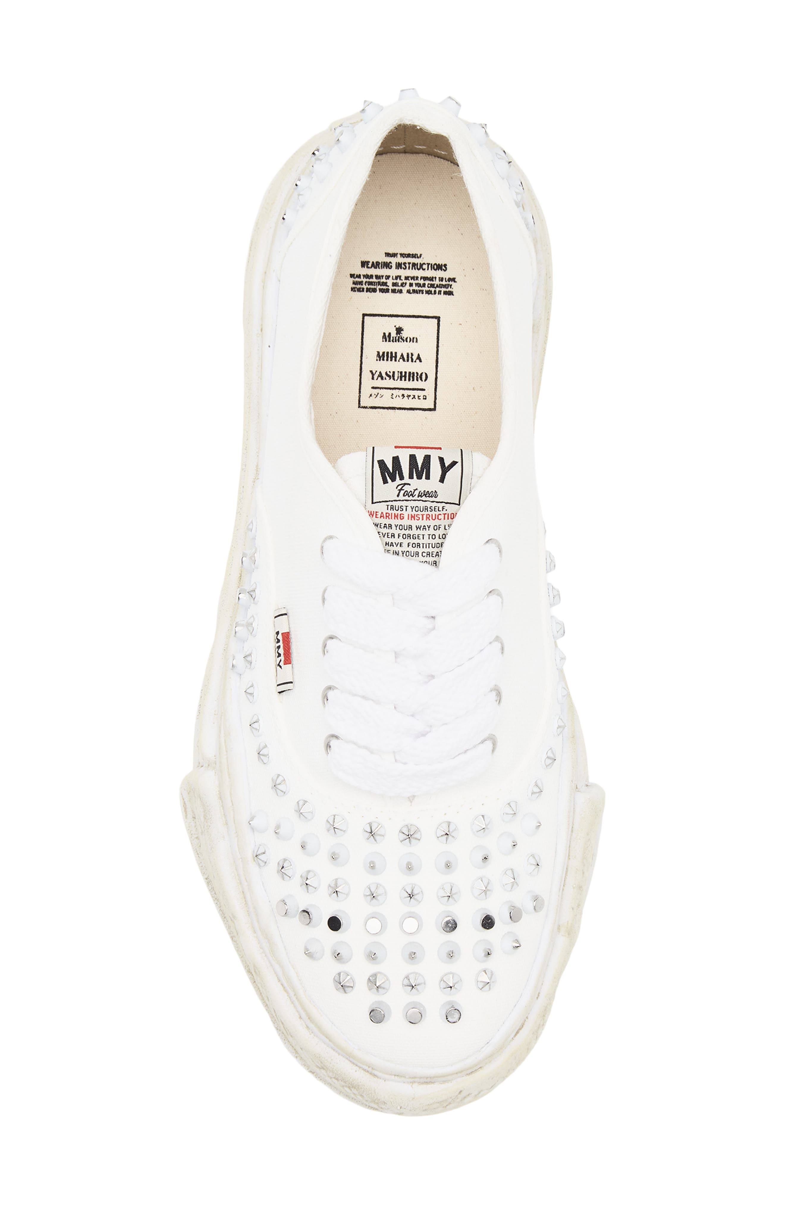 Maison MIHARA YASUHIRO Baker Studded Low Top Sneaker, Alternate, color, White