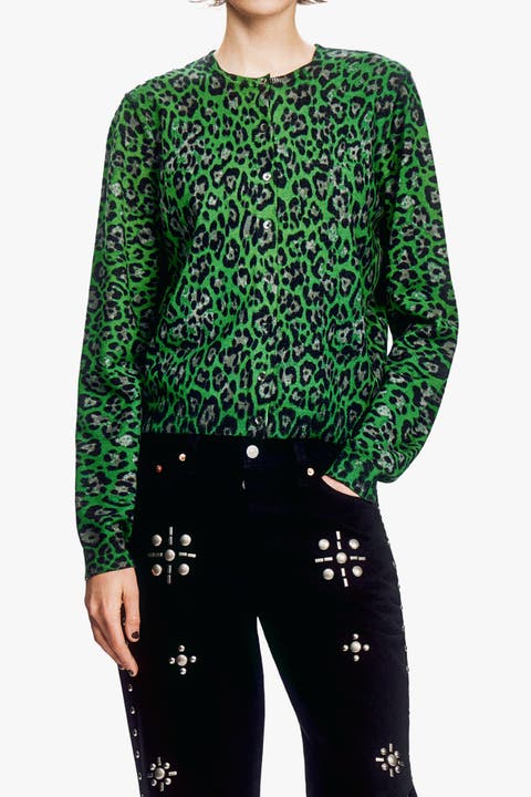 Jaguar Printed Knit Cardigan
