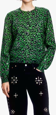 Anna Sui Jaguar Printed Knit Cardigan