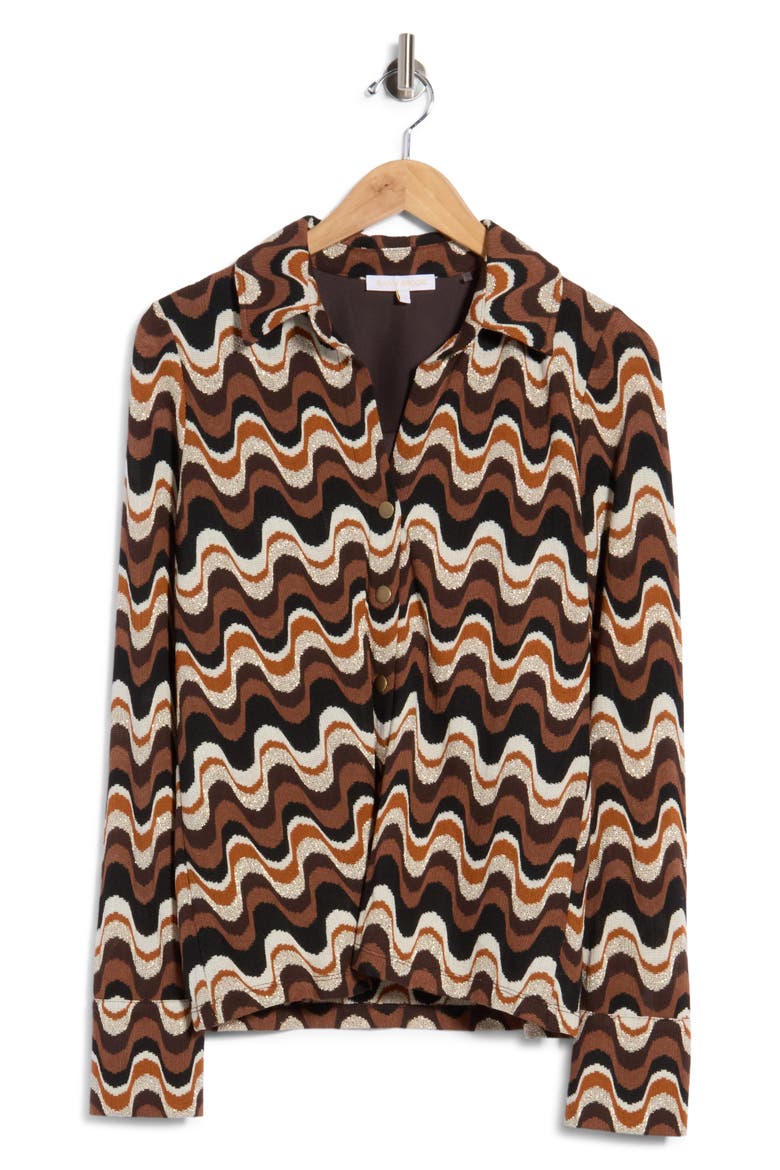 Brandi Long Sleeve Top, Main, color, BLACK BROWN MULTI