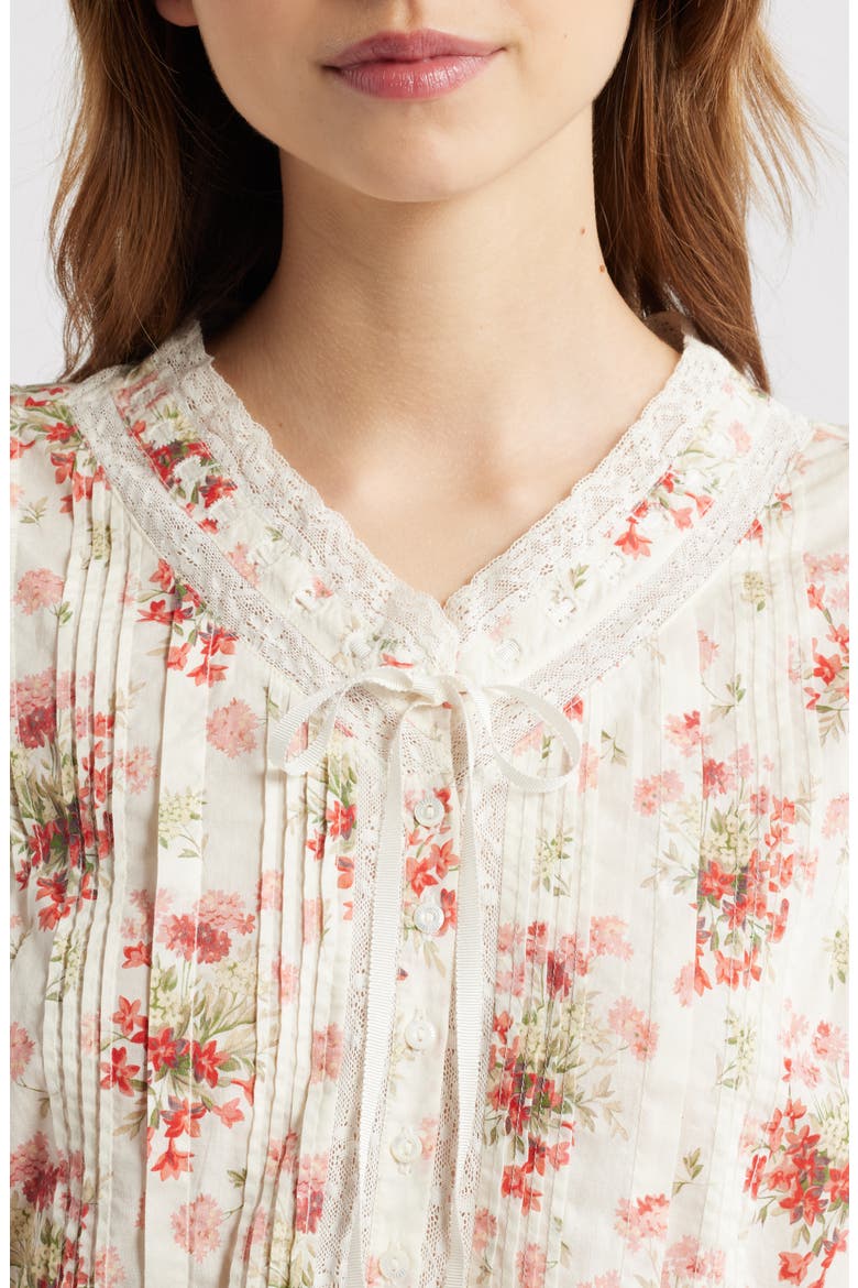 Hillock Floral Organic Cotton Voile Top, Alternate, color, LANTANA FLORAL