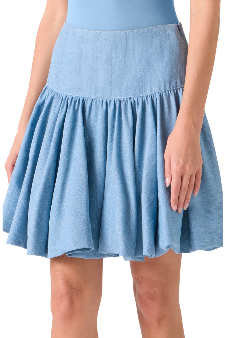 Balloon Hem Denim Miniskirt, Alternate, color, SKY BLUE DENIM