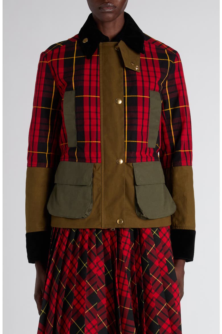 Deconstructed Tartan Ripstop Jacket, Main, color, BORDEAUX