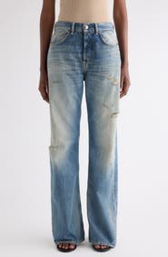 Acne Studios 2021 Daybreak Distressed Wige Leg Jeans