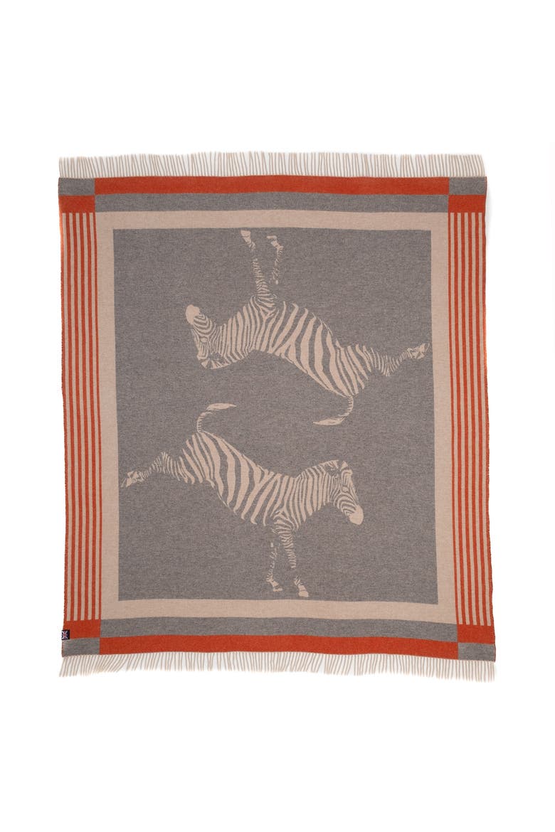 Savanna Equestrian Reversible Throw - 56" x 72", Alternate, color, Grey