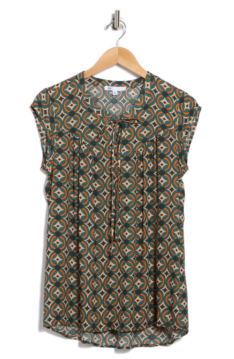 DR2 by Daniel Rainn Keyhole Cap Sleeve Flounce Back Top, Alternate, color,