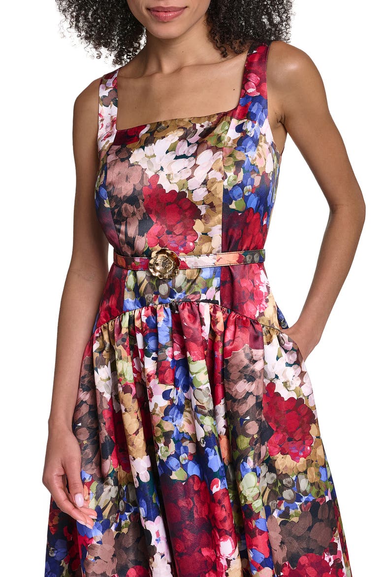 Print Drop Waist Sleeveless Midi Dress, Alternate, color, PORT VINE MULTI