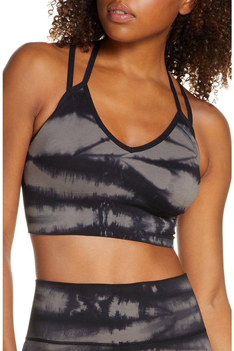 Tie Dye Seamless Sports Bra, Main, color, GREY KITTEN