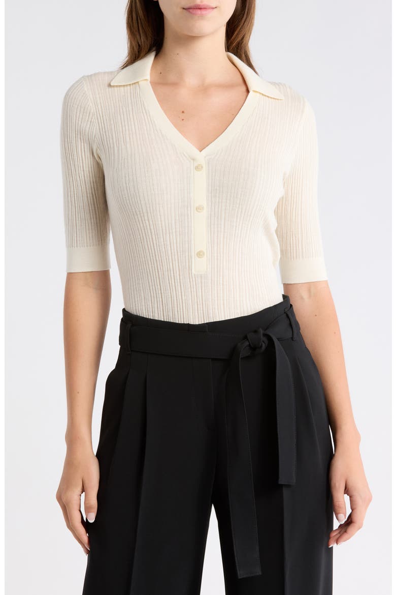 Fabyni Wool Polo Sweater, Main, color, OPEN WHT