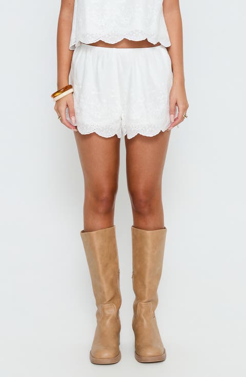 Madison Avenue Embroidered Cotton Shorts