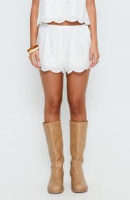 Princess Polly Madison Avenue Embroidered Cotton Shorts