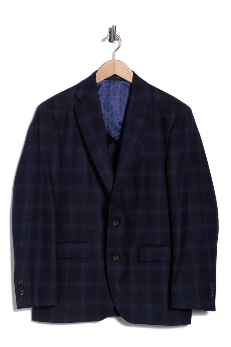 Elex Plaid Sport Coat, Alternate, color, NAVY