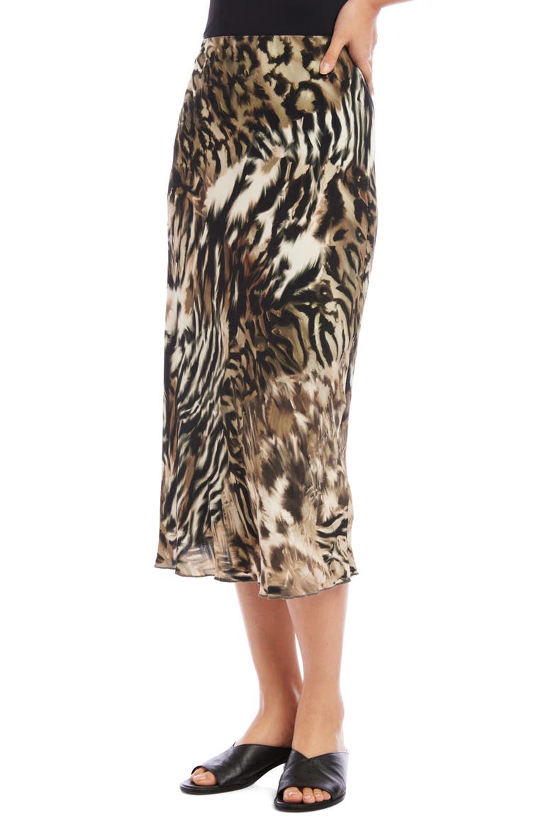 Bias Cut Animal Print Midi Skirt, Alternate, color, ANIMAL PRINT