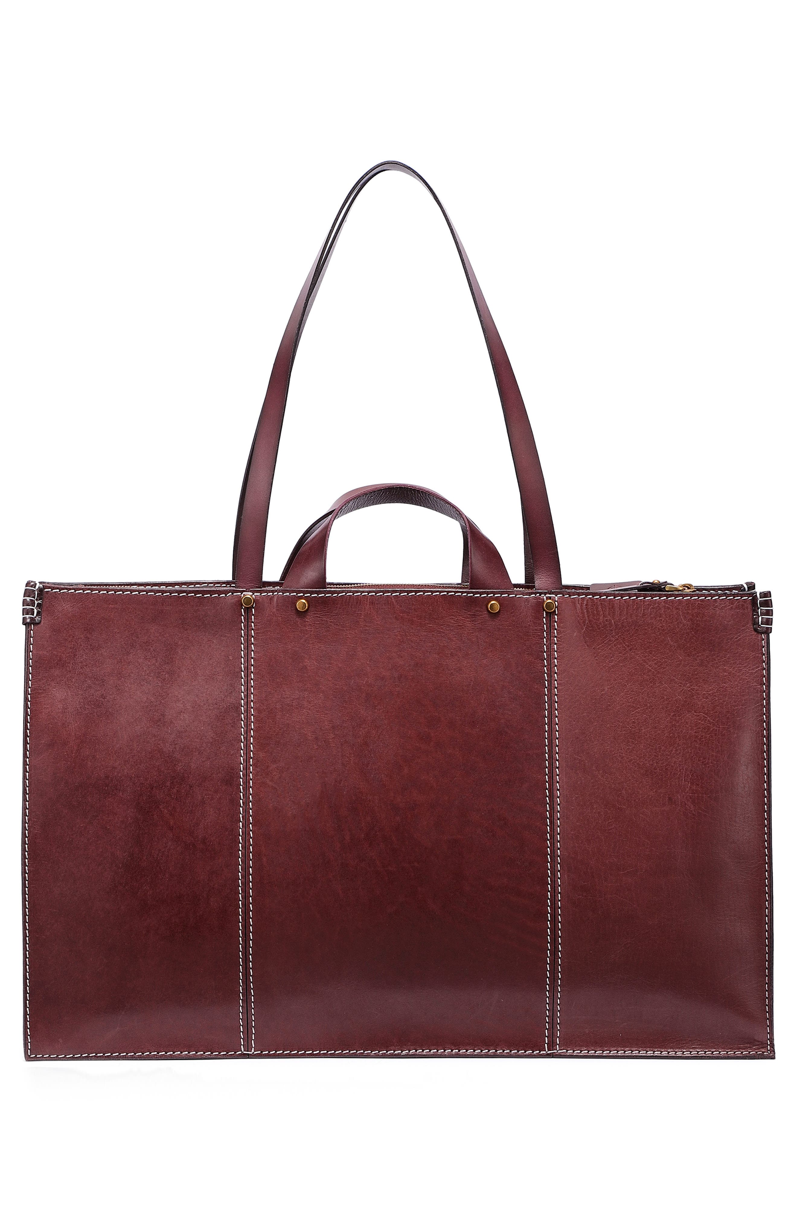 Sandstorm Leather Tote Bag, Alternate, color, BROWN