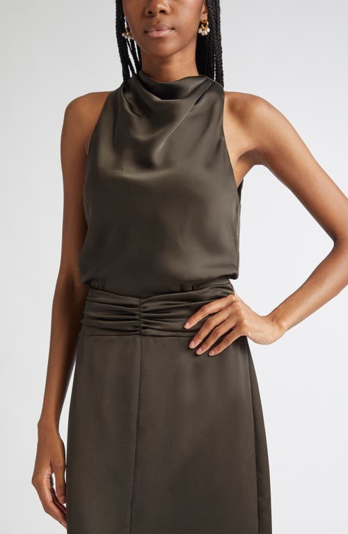 Ramy Brook Charmayne Sleeveless Satin Gown In Green