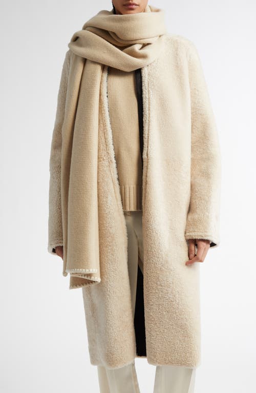 Totême Toteme Classic Wide Virgin Wool Scarf In Soft Yellow