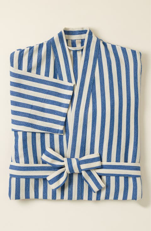 Coastal Stripe Turkish Cotton Robe by Kin & Care