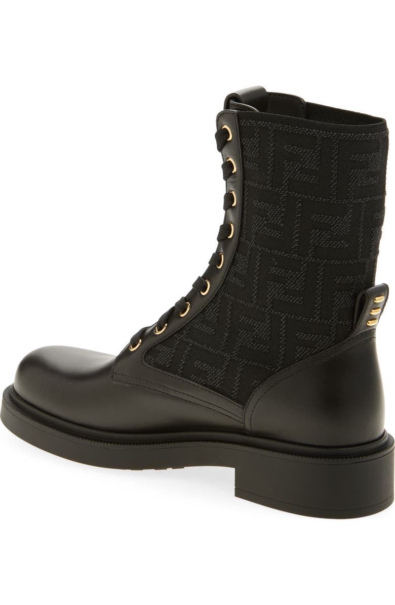 Fendi Filo Lace-Up Boot, Alternate, color, Black