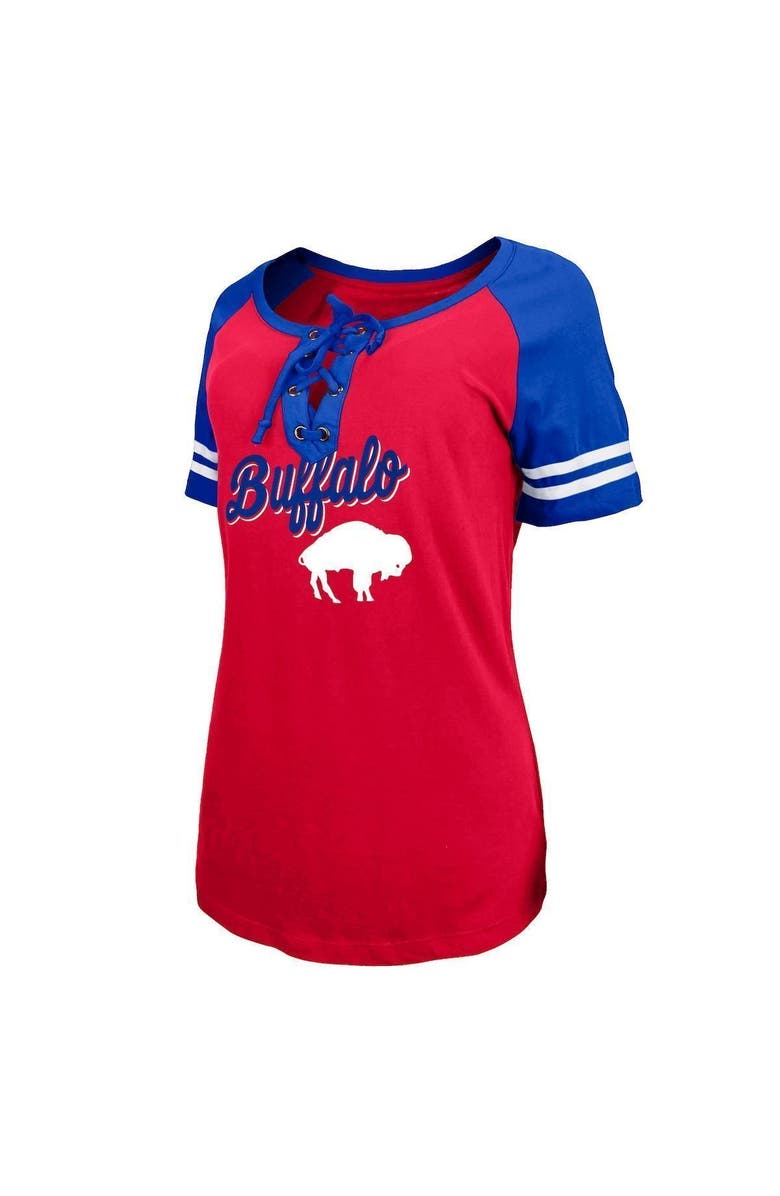 New Era Women's New Era Red/Royal Buffalo Bills Legacy Lace-Up Raglan T-Shirt, Alternate, color, Red