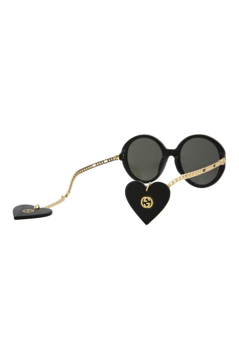 56mm Oversize Round Sunglasses, Alternate, color, BLACK GOLD GREY