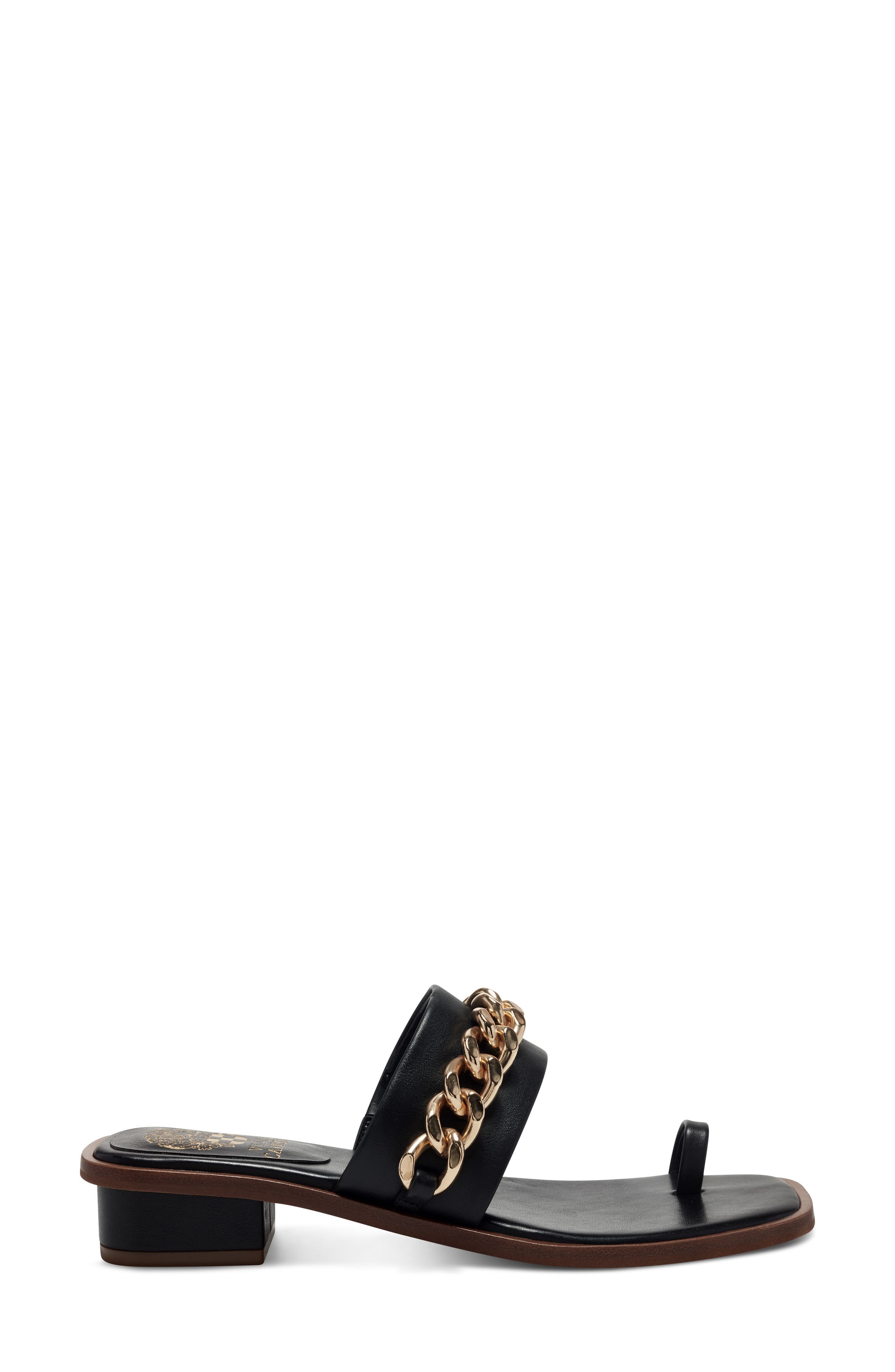 Yamell Chain Slide Sandal, Alternate, color, BLACK