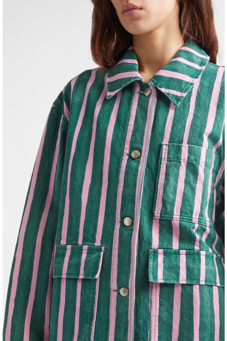 Piccolo Stripe Jacket, Alternate, color, GREEN PINK