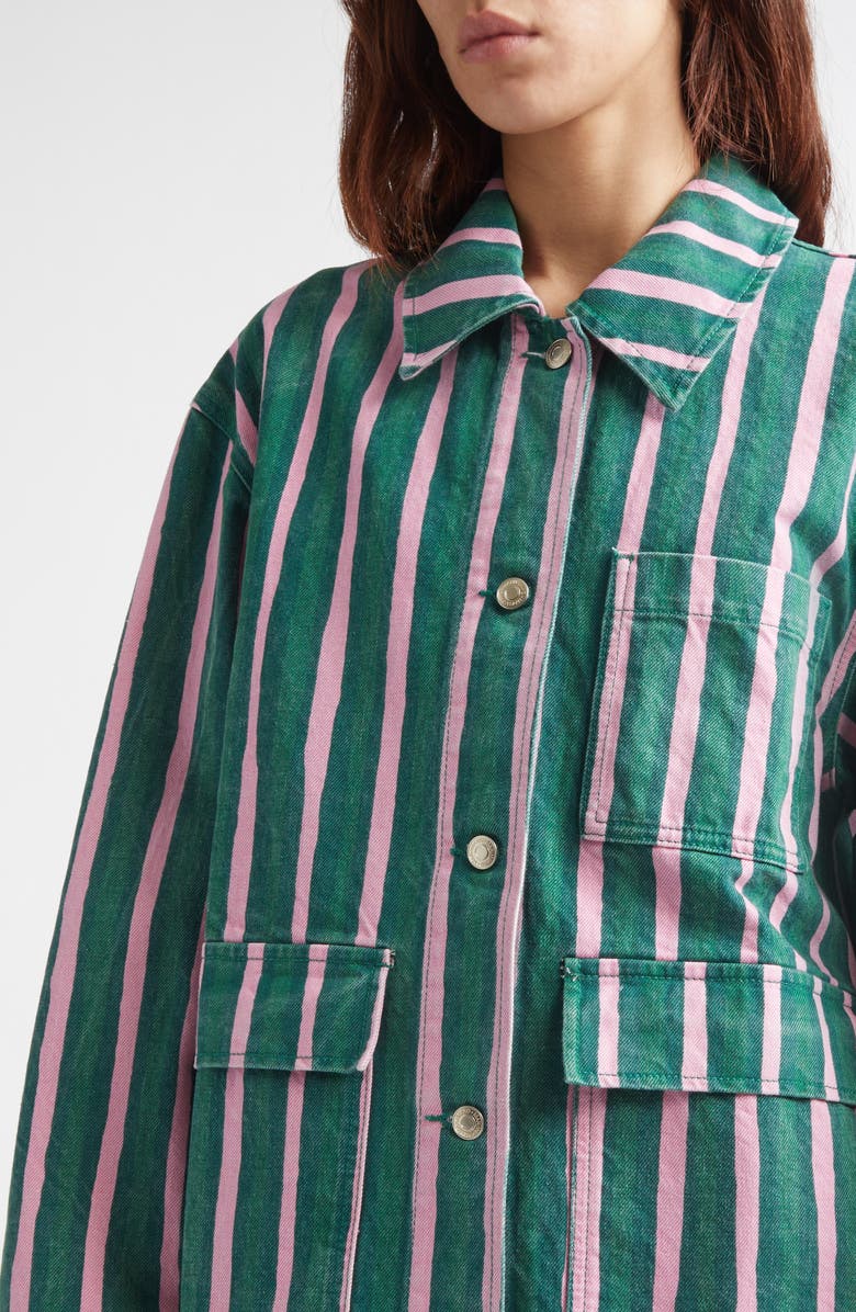 Marimekko Piccolo Stripe Jacket, Alternate, color, Green Pink